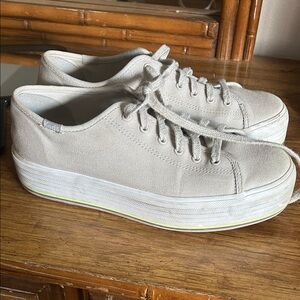 Keds Women's Light Beige Platform Sneakers